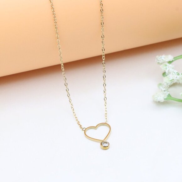 Delicate Yellow Heart Pendant Necklace with Adjustable Chain, XPNL0364 - Picture 11 of 13